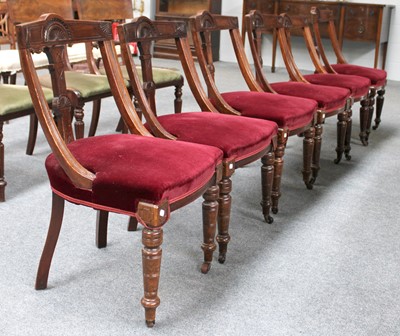 Lot 1267 - A Set of Six Late Victorian Dining Chairs