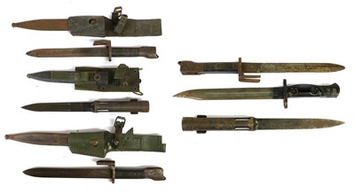 Lot 220 - Three FN-FAL Type A Bayonets, as used by...