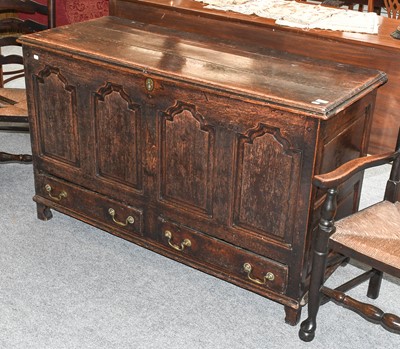 Lot 1176 - An 18th Century Oak Mule Chest, 140cm by 55cm...