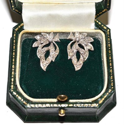 Lot 313 - Pair of diamond earclips