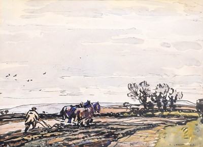 Lot 573 - Fred Lawson (1888-1968) Ploughing the Fields...