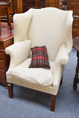 Lot 1267 - A George III Mahogany Framed Wingchair, with...