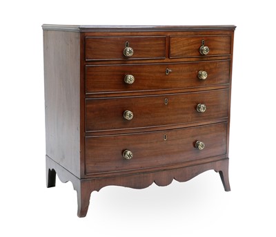 Lot 365 - A George IV Mahogany Bowfront Chest of Drawers,...