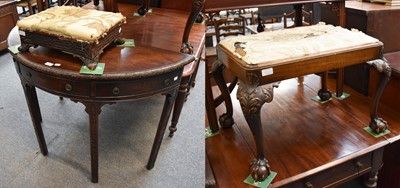 Lot 1241 - A 19th Century Mahogany Footstool, with ball...