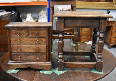 Lot 1235 - A 19th Century Oak Miniature Four Height Chest...