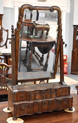 Lot 1276 - An 18th Century Walnut Dressing Table Mirror,...