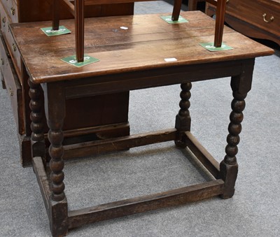 Lot 1275 - An 18th Century Provincial Oak Side Table,...