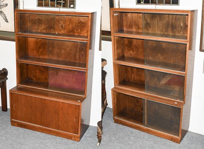 Lot 1145 - A Near Pair of Oak Four Tier Sectional...