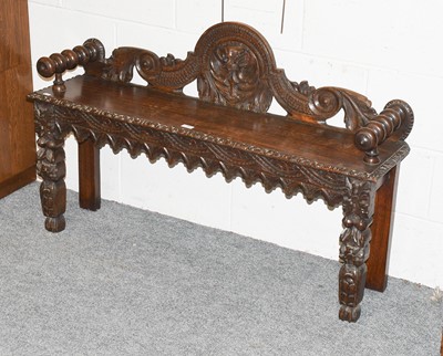 Lot 1146 - A Victorian Oak Window Seat, 120cm wide