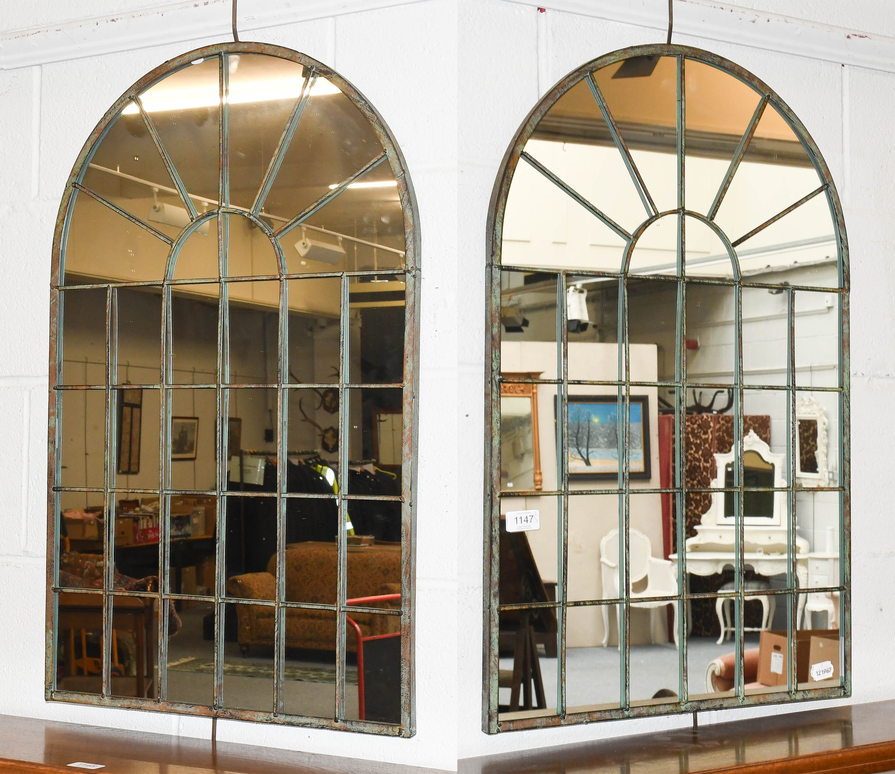 Lot 1147 - A Pair of Arch Mirrors, in the form of
