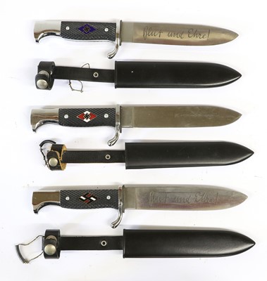 Lot 219 - Three Copies of Second World War HJ Knives,...