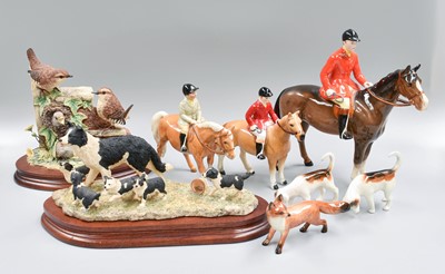 Lot 229 - Beswick Hunting Group, including Huntsman, Boy...