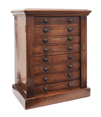 Lot 2397 - A Mahogany Collectors Cabinet Wellington Chest,...