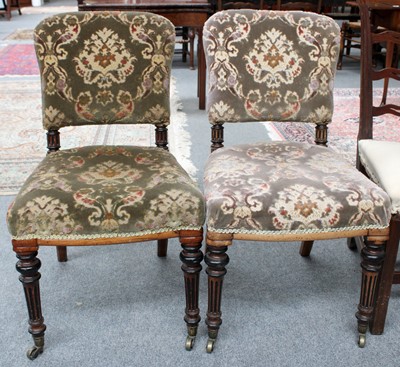 Lot 1278 - A Pair of 19th Century Part Ebonised Walnut...