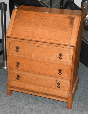 Lot 1152 - A 20th Century Oak Bureau, 73cm by 43cm by...