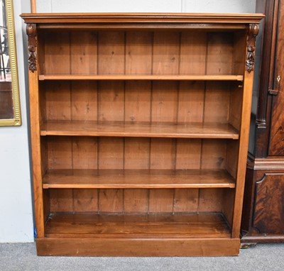 Lot 1293 - A Crossbanded Mahogany Open Bookcase, with...