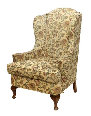 Lot 889 - A George III-Style Wing-Back Armchair, late...