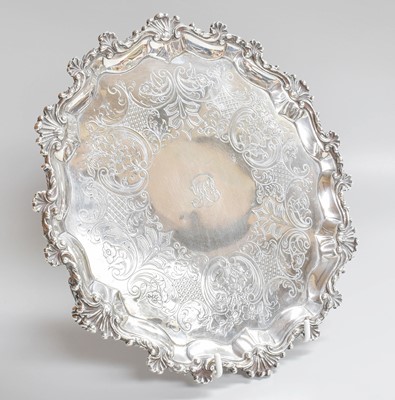 Lot 10 - A Victorian Silver Salver, by Samuel Hayne and...