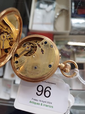 Lot 96 - A Lady's 18 Carat Gold Fob Watch
