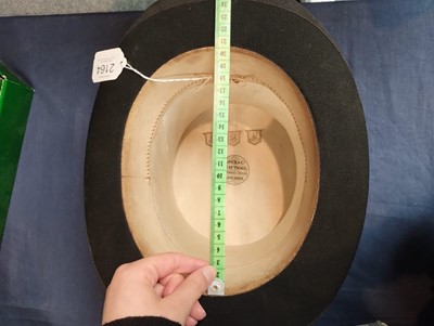 Lot 2164 - Lock & Co Black Silk Top Hat, initialled 'JSM'...