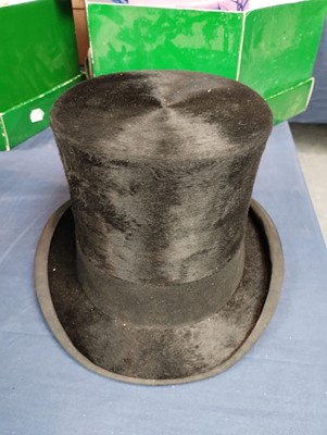 Lot 2164 - Lock & Co Black Silk Top Hat, initialled 'JSM'...