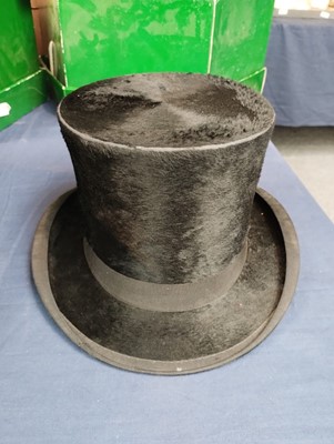 Lot 2164 - Lock & Co Black Silk Top Hat, initialled 'JSM'...
