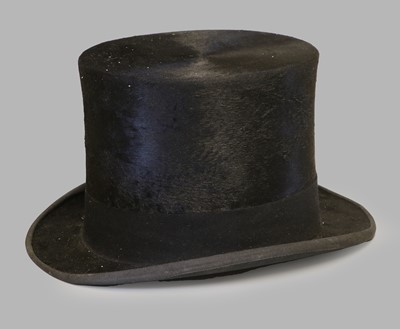 Lot 2164 - Lock & Co Black Silk Top Hat, initialled 'JSM'...