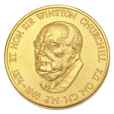 Lot 241 - Sir Winston Churchill Gold Commemorative Medal;...