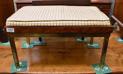 Lot 1242 - A Brass Framed Footstool