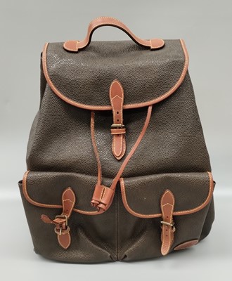 Lot 1173 - Mulberry Green Scotch Grain Rucksack, with tan...