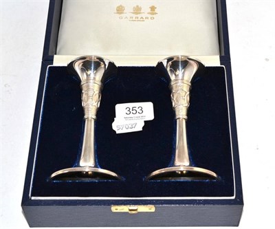 Lot 353 - A pair of cased Garrards silver candlesticks