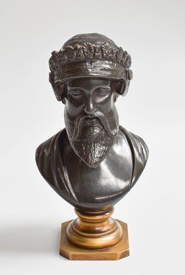 Lot 166 - A Patinated Bronze Bust of an Assyrian, raised...