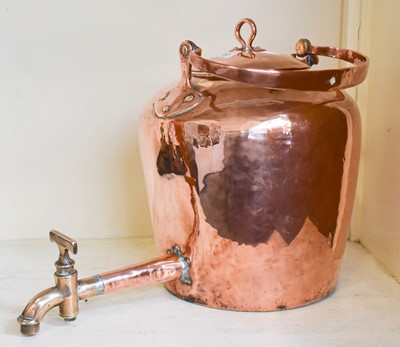 Lot 182 - A 19th Century Copper Hot Water Urn, 40cm high