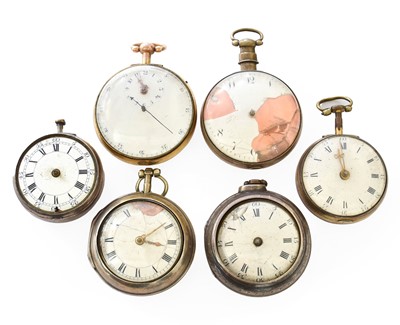 Lot 358 - Six 18th/19th Century Pocket Watches,...