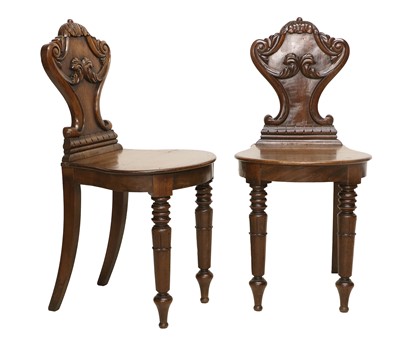 Lot 867 - A Pair of William IV Carved Mahogany Hall...