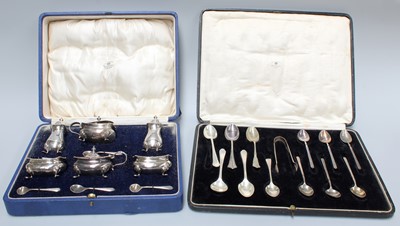 Lot 139 - A Cased Silver Condiment-Set, by Mappin and...