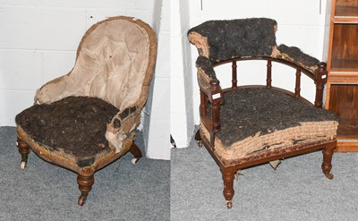 Lot 1143 - A Victorian Mahogany Tub Chair, in need of...