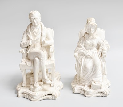 Lot 176 - A Matched Pair of Biscuit Porcelain Figures,...