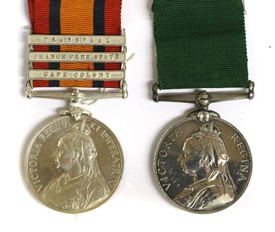 Lot 47 - A Queen's South Africa Medal, with three...