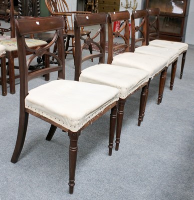 Lot 1264 - A Set of Five Regency Mahogany Dining Chairs,...