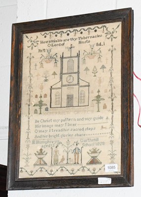 Lot 1085 - Sampler Worked by M Humphreys Garthmill School...