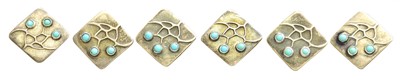 Lot A Set of Six Jugendstil Turquoise Buttons, by...