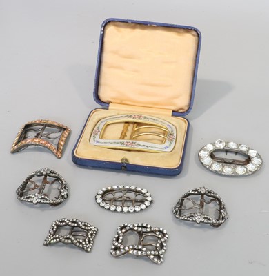 Lot 2087 - 19th Century Paste Set Buckles, comprising an...