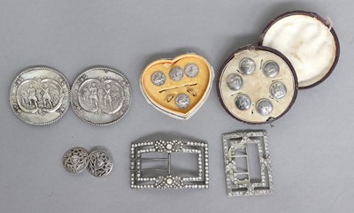 Lot Assorted 19th Century Buttons and Buckles...