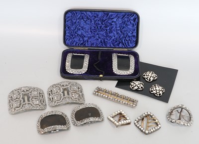 Lot 2084 - 19th Century Paste Set and Cut Steel Buckles...