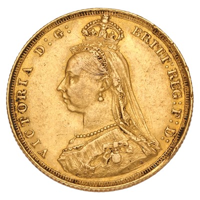 Lot 166 - Victoria, Sovereign 1887; minor edge...