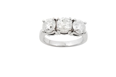 Lot 2230 - An 18 Carat White Gold Diamond Three Stone...