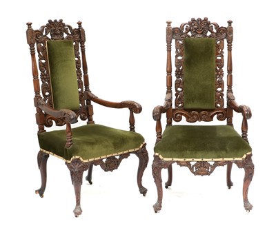 Lot 761 - A Pair of 19th Century Carved Walnut Open...