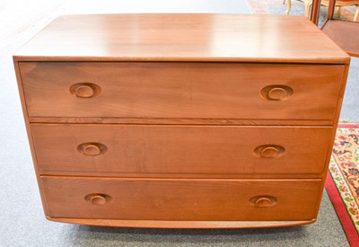 Lot 1139a - An Ercol Light Elm Three Height Chest of...