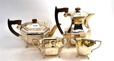 Lot 376 - An Edward VIII silver four piece tea service, Sheffield 1936, by Viners